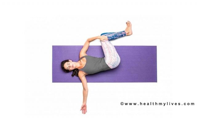 Lying on the spine yoga posture for back pain
