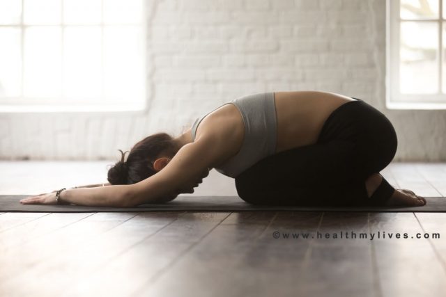 Posture of the baby yoga pose for back pain