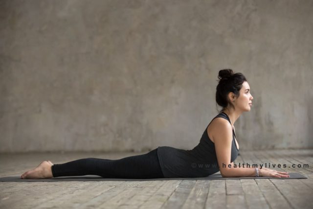 Sphinx yoga posture for back pain
