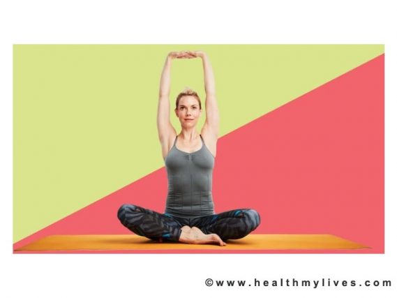 Stretching spine yoga pose during holiday