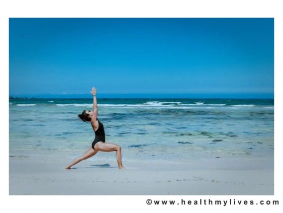 Yoga posture of the crescent for beginners