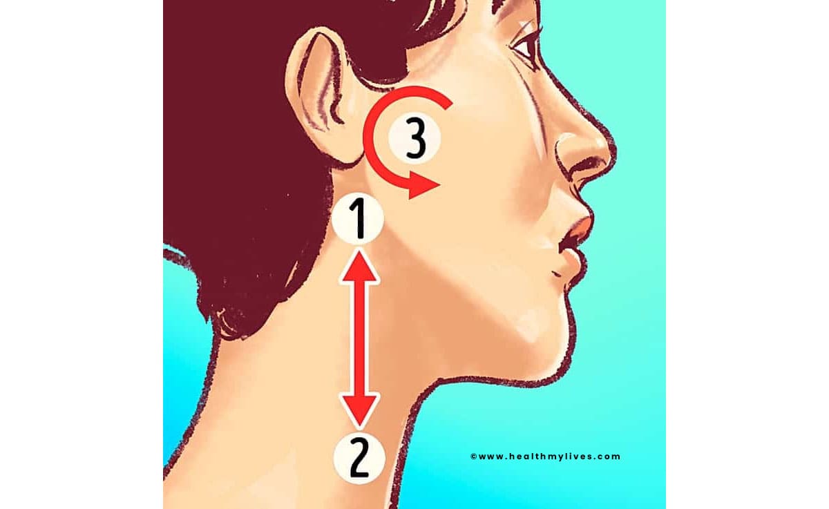 Procedure of massaging ear and neck