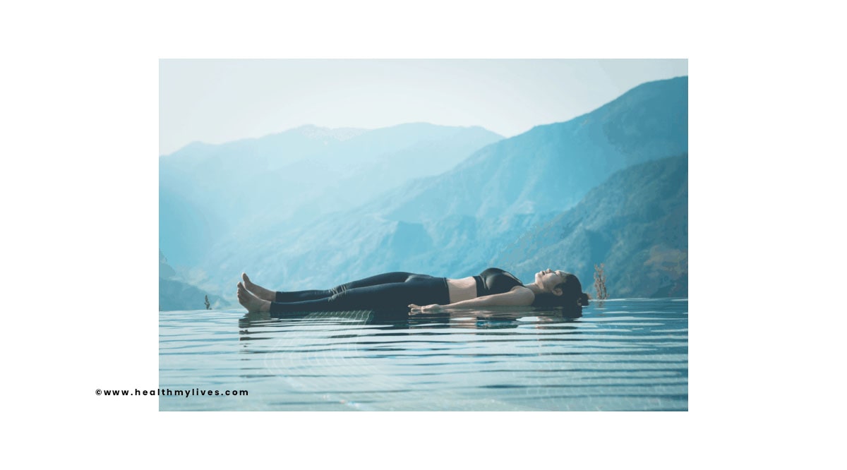 Relaxing in savasana posture