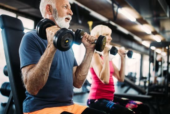 An old man exercising