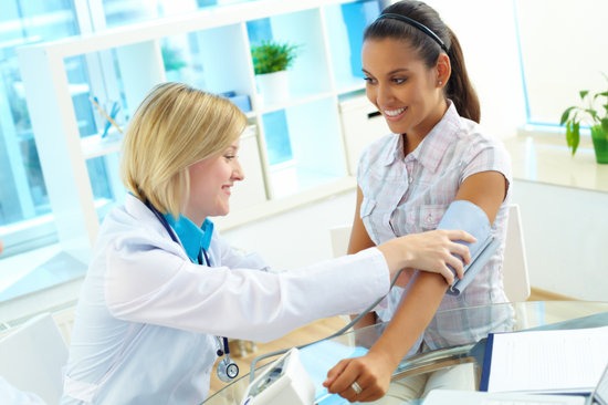 Checking blood pressure