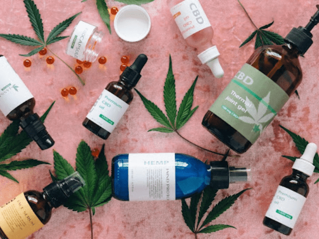 various cbd bottles